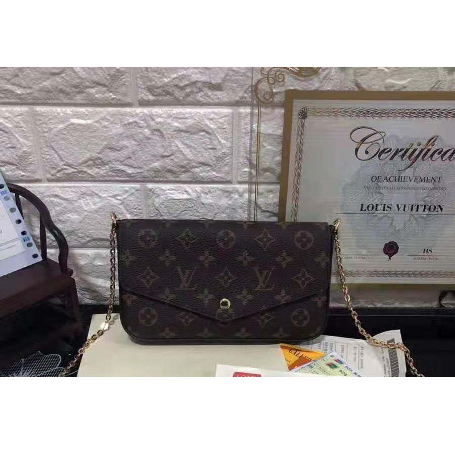 Louis Vuitton LV Unisex Félicie Strap & Go Pochette Monogram Coated  Canvas-Brown - LULUX