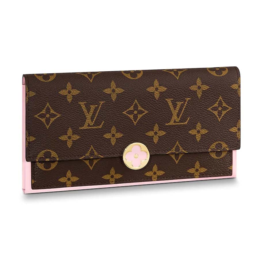 Louis Vuitton LV Women Flore Wallet in Monogram Coated Canvas and Calf