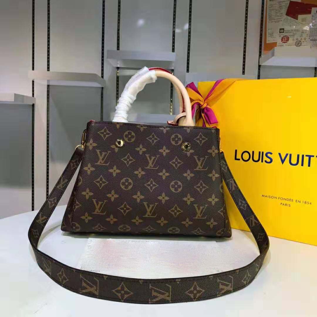 Louis Vuitton LV Women Montaigne MM in Iconic Monogram Canvas-Brown - LULUX