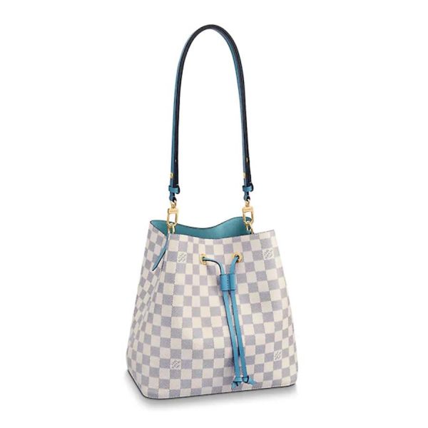 Louis Vuitton Damier Azur Canvas Noe Drawstring Bucket Bag – The