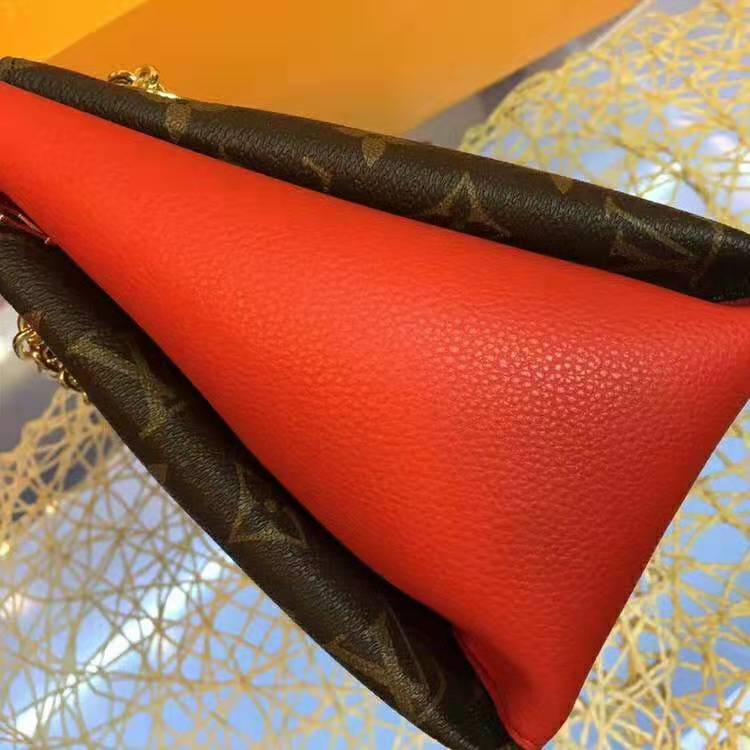 Louis Vuitton LV Women Surene BB Handbag in Monogram Canvas and Grained Calf Leather-Red - LULUX