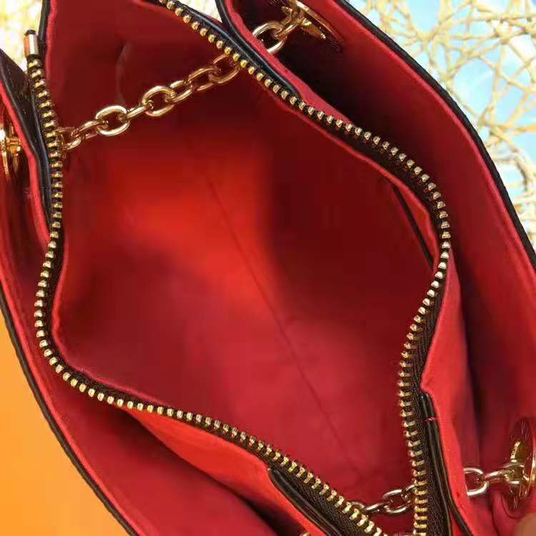 Louis Vuitton LV Women Surene BB Handbag in Monogram Canvas and Grained Calf Leather-Red - LULUX