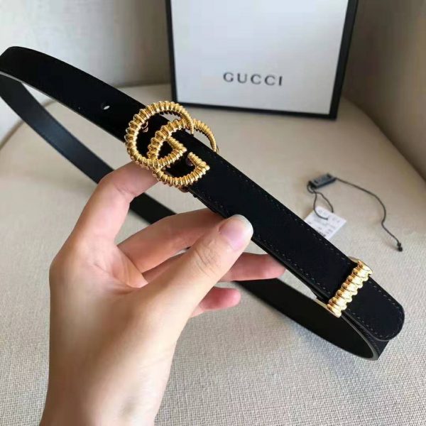 Gucci Unisex GG Suede Belt with Torchon 