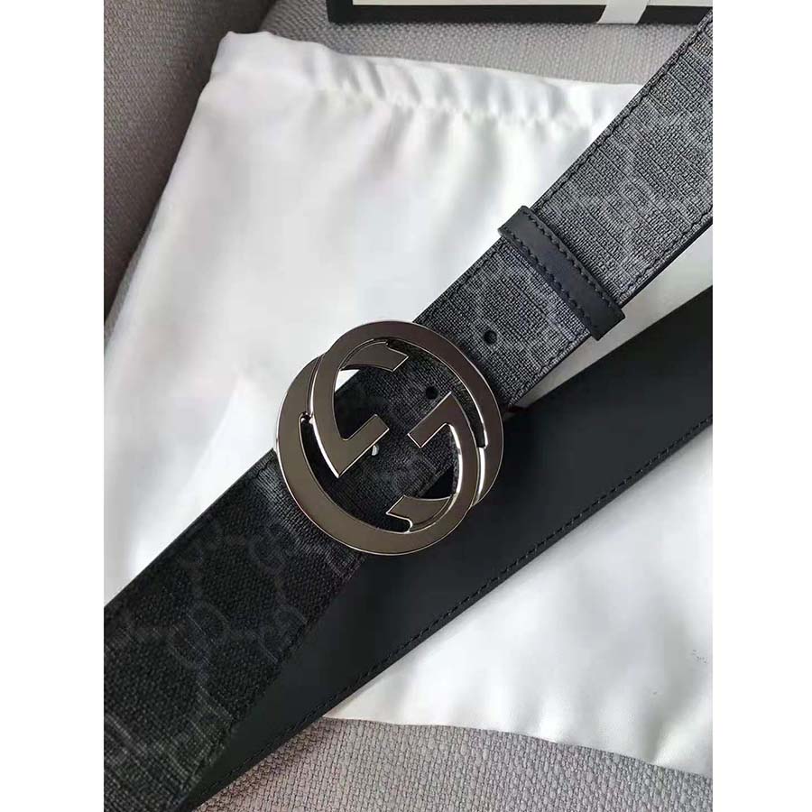 Gucci 411924 KGDHX GG SUPREME Belt Black