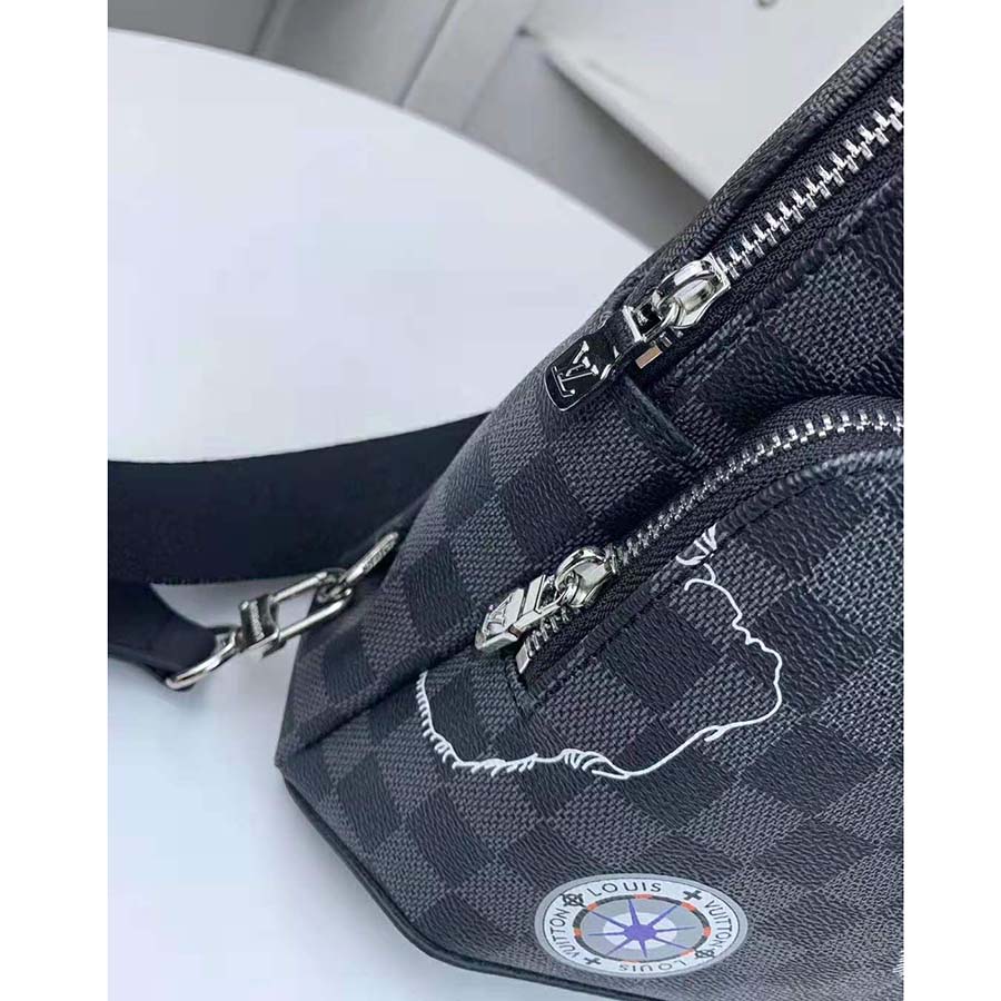 Louis Vuitton LV Men Avenue Sling Bag in Damier Graphite Coated Canvas-Grey - LULUX