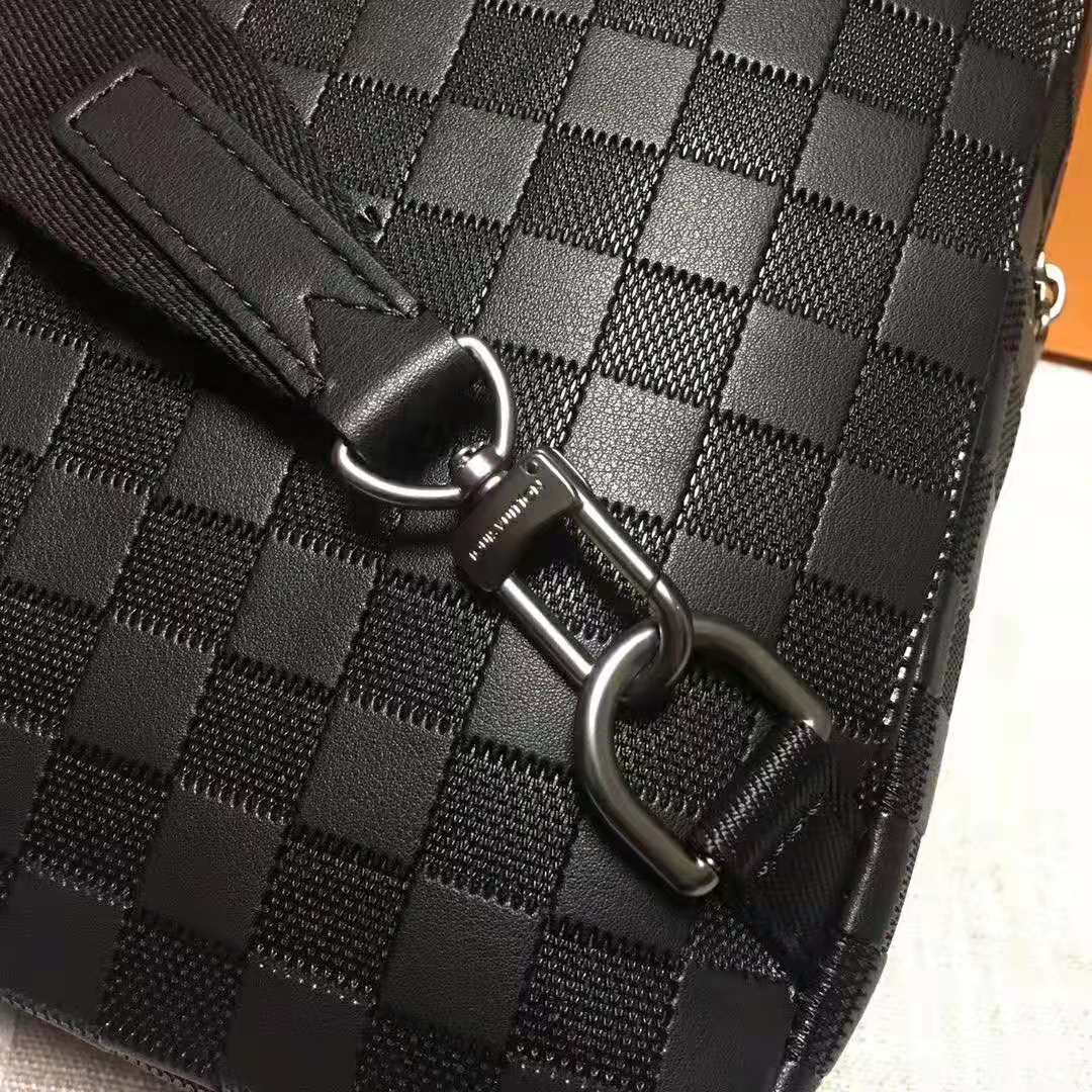 Louis Vuitton Black Leather Damier Infini Avenue Sling Bag 48lk54