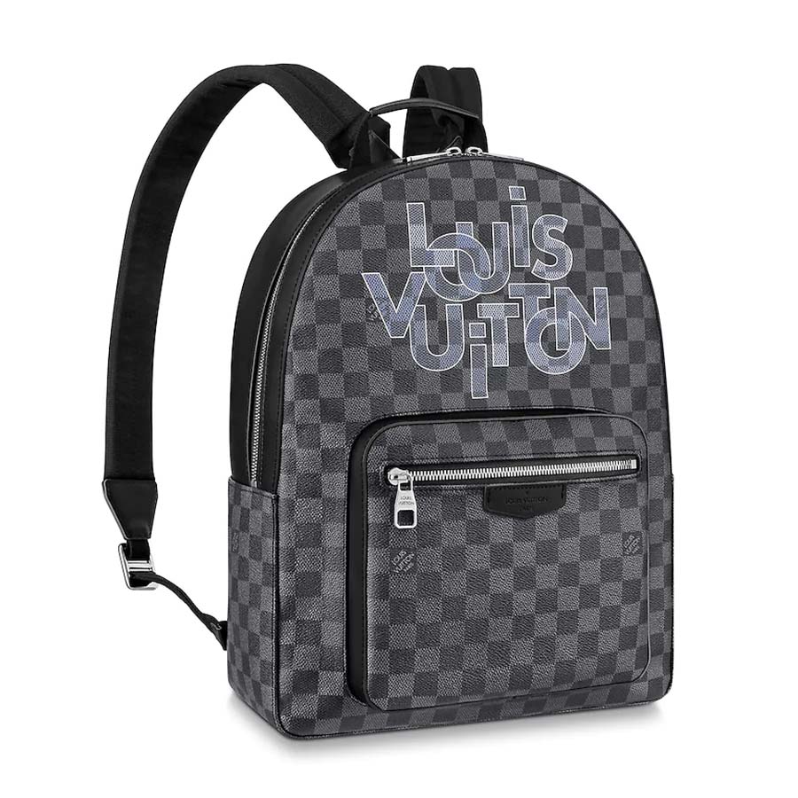Louis Vuitton LV Men Josh Backpack Bag in Damier Graphite Coated Canvas-Grey - LULUX