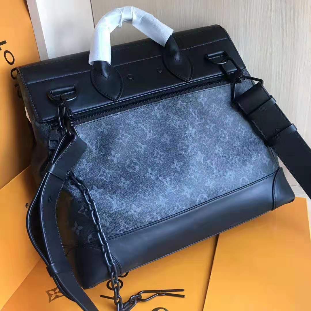 Louis Vuitton LV Men Steamer PM Bag in Monogram Eclipse Coated Canvas-Black - LULUX