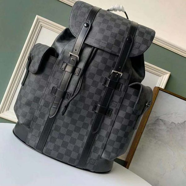 LOUIS VUITTON Damier Graphite Christopher PM Backpack 120868