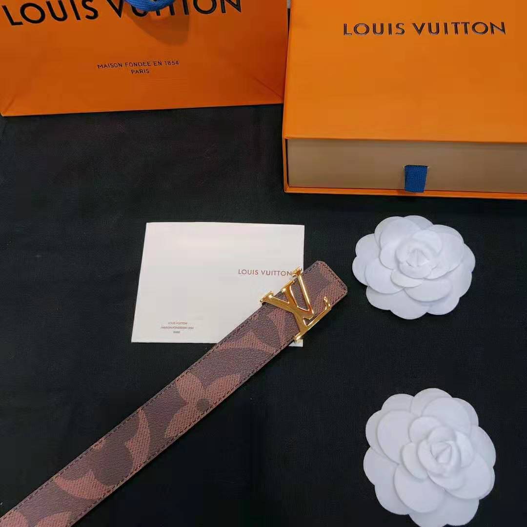 Louis Vuitton Unisex Dauphine 25mm Reversible Belt Monogram Canvas  Calf-Black - LULUX
