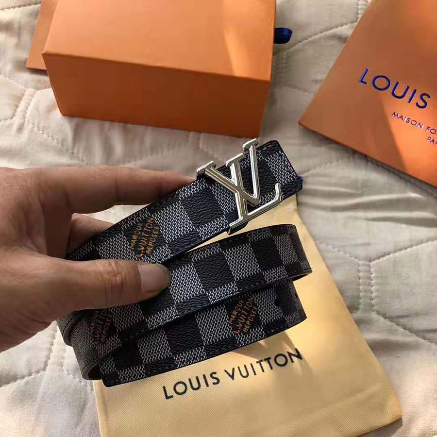 Shop Louis Vuitton DAMIER Lv Initiales 30Mm Reversible Belt