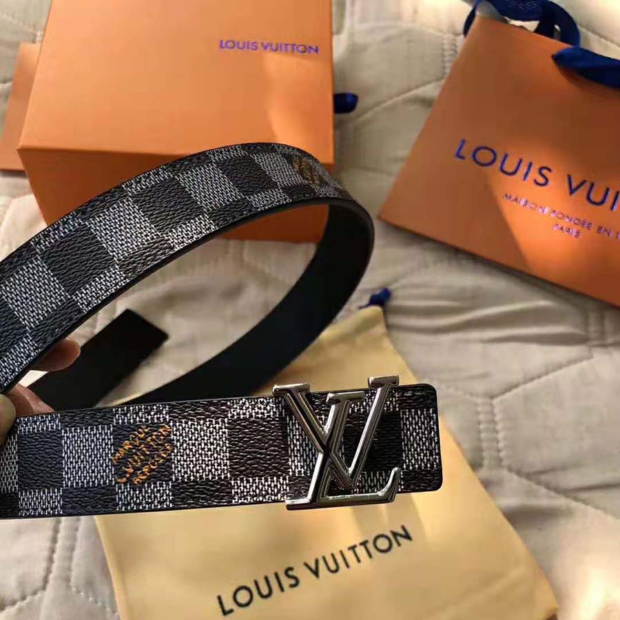 Louis Vuitton Damier Disted Santule LV Anagram Belt Reversible
