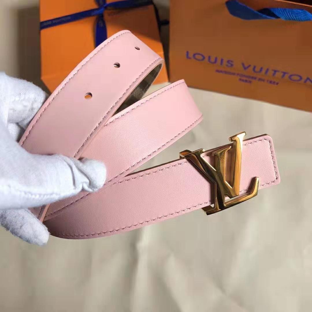 Louis Vuitton LV Unisex LV Initiales 30mm Reversible Belt in Damier Canvas-Pink - LULUX