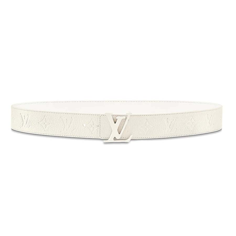 Pre-owned Louis Vuitton Lv Initiales Reversible Belt Monogram Eclipse Taiga  40mm White, ModeSens