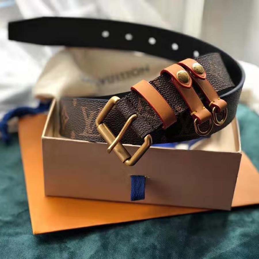 Louis Vuitton Vendome 35mm Belt Colors Marron Fon, Brown, 100