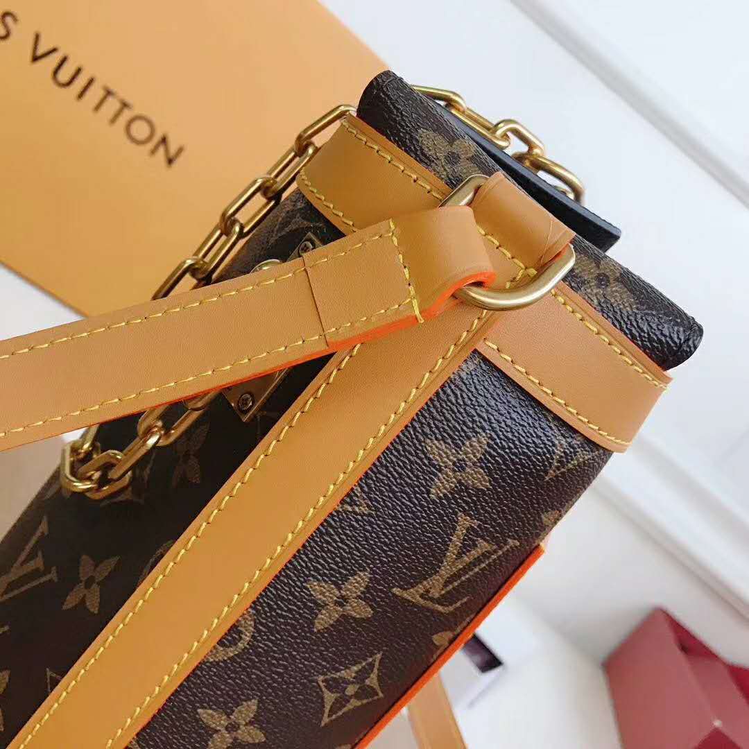 LV LV Unisex Milk Box Bag in Monogram Coated Canvas and Natural Leather in  2023