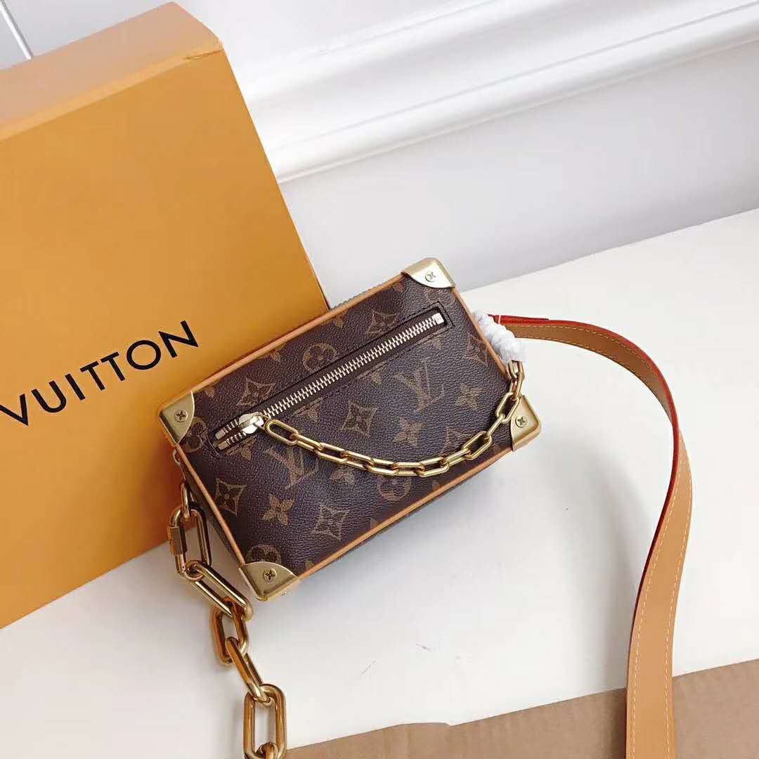Louis Vuitton LV Unisex Mini Soft Trunk Bag in Monogram Coated Canvas-Brown - LULUX