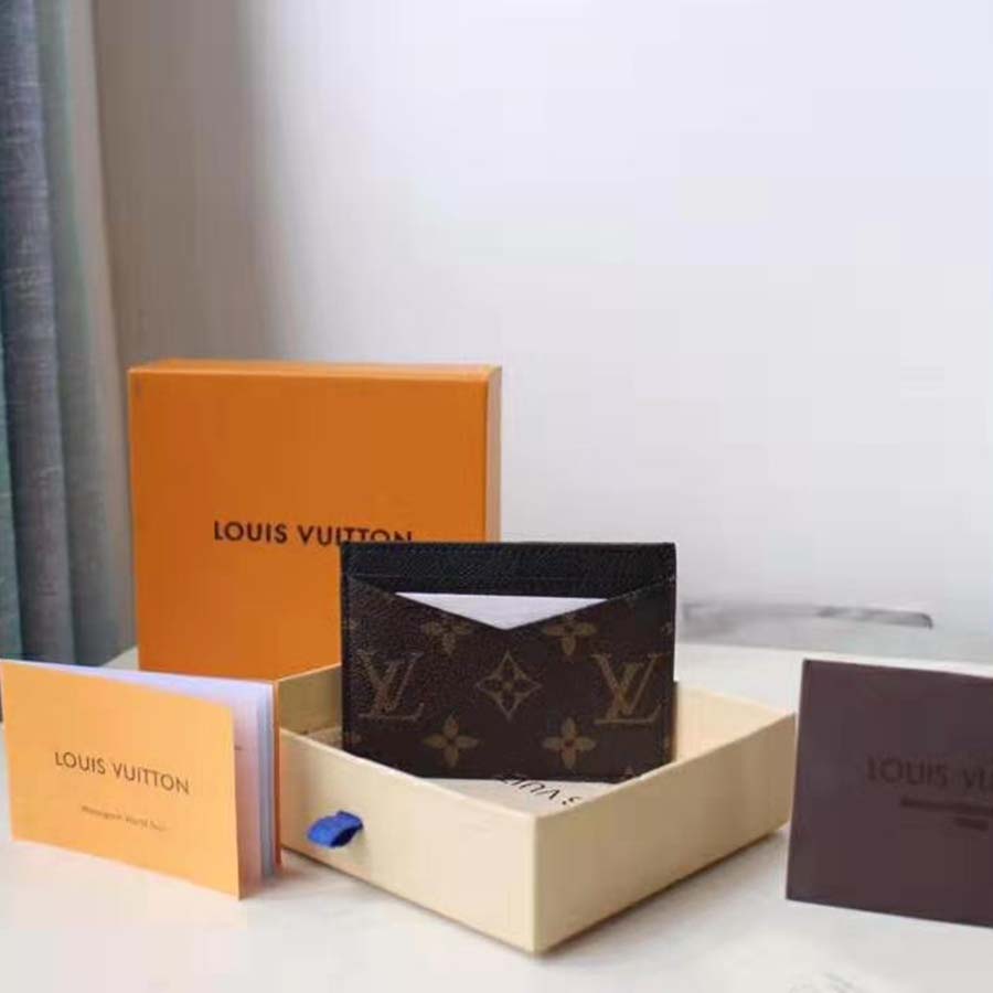 LOUIS VUITTON Louis Vuitton Neo Porto Cult M60166 Monogram Macassar Brown  Black Card Case Men's
