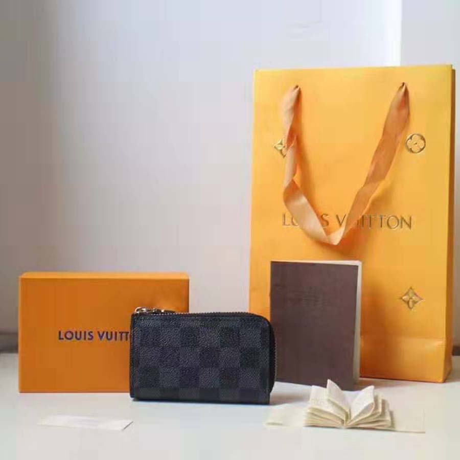 Louis Vuitton [N60155] Pochette Cle Key Pouch Damier Graphite Black/Gray