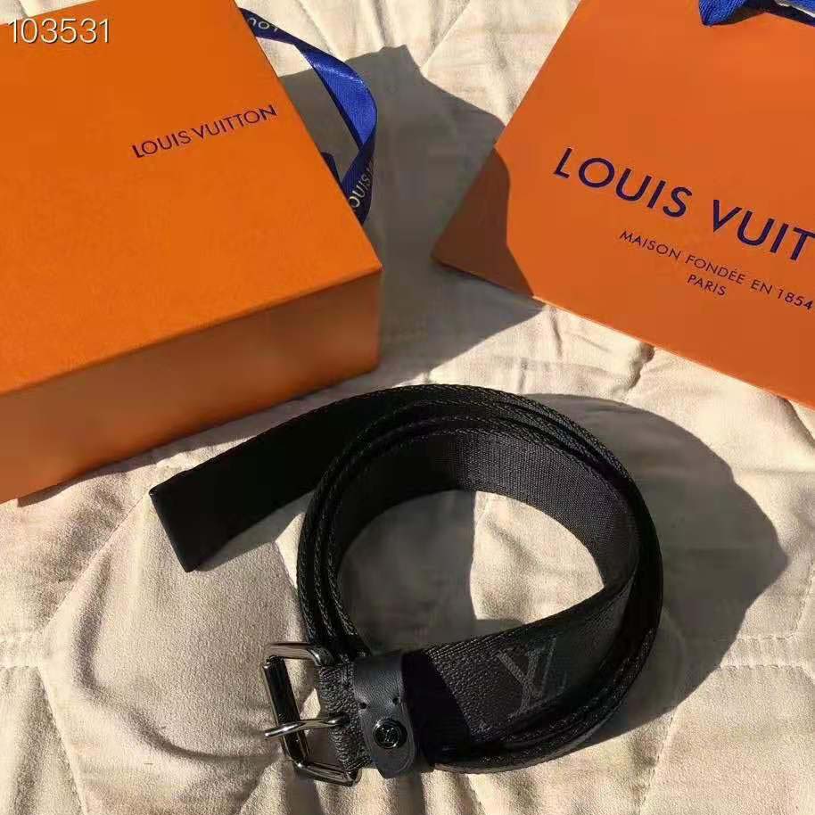 Louis Vuitton Knot 35MM Belt Black in Canvas with Orange-tone - US