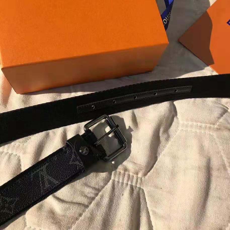 Louis Vuitton Knot 35MM Belt Black in Canvas with Orange-tone - US