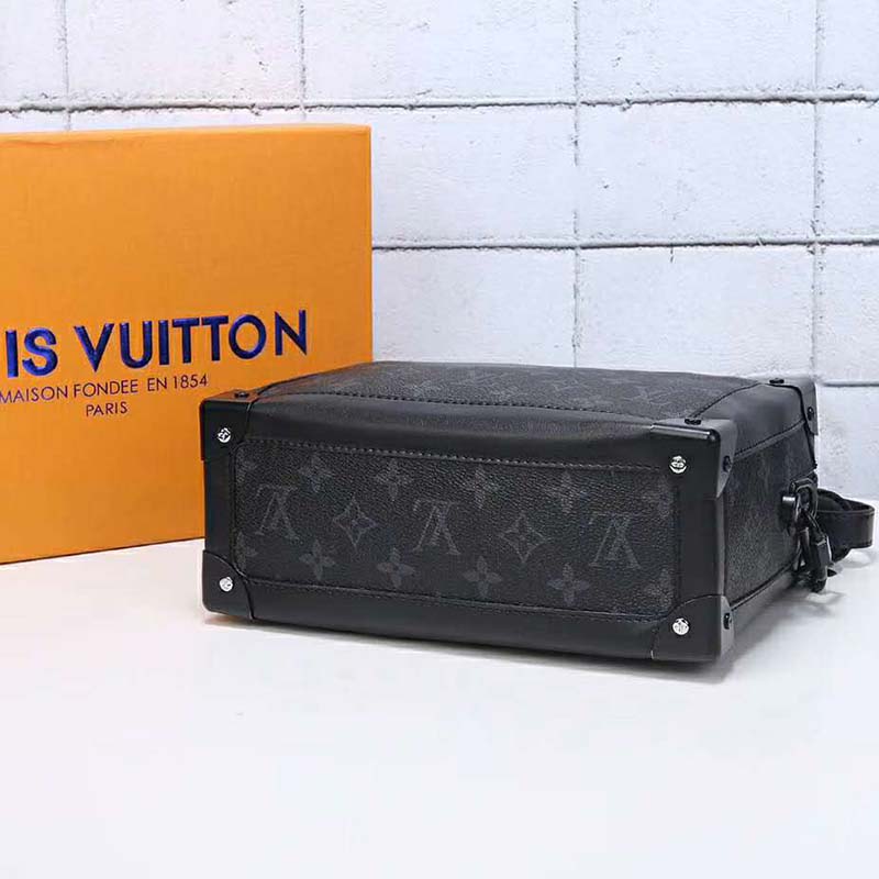 Louis Vuitton LV Unisex Soft Trunk Bag in Monogram Eclipse Coated Canvas-Grey - LULUX