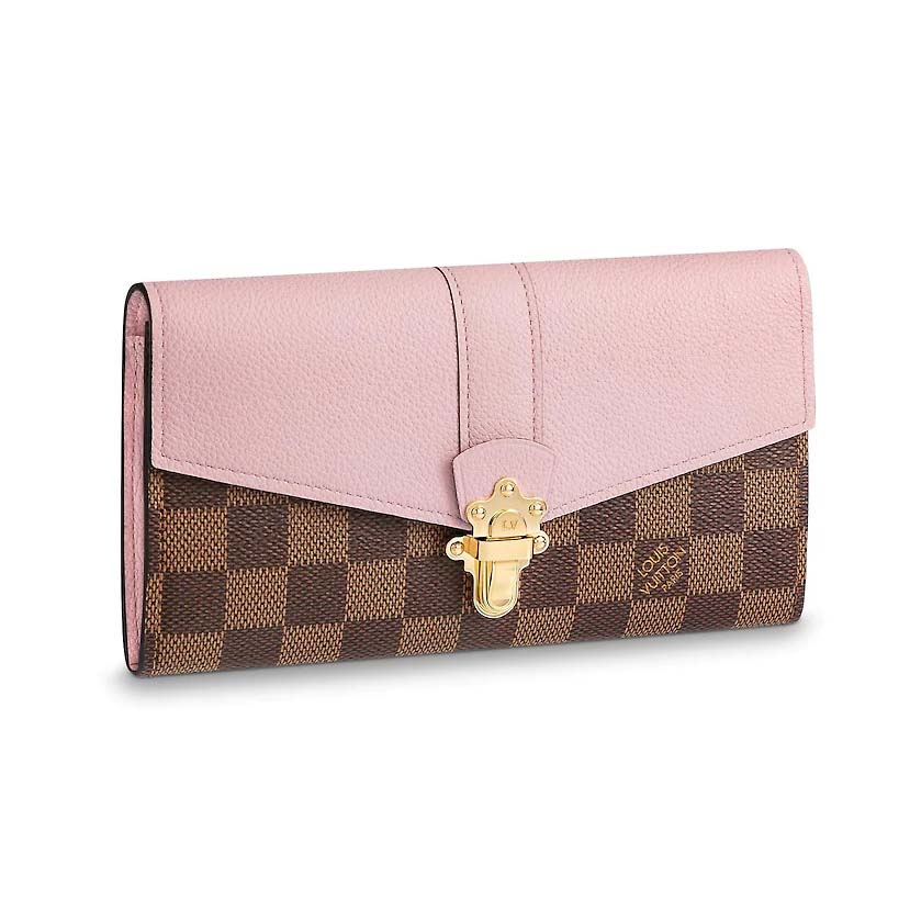 Louis Vuitton LV Women Clapton Wallet in Damier Ebène Coated Canvas - LULUX