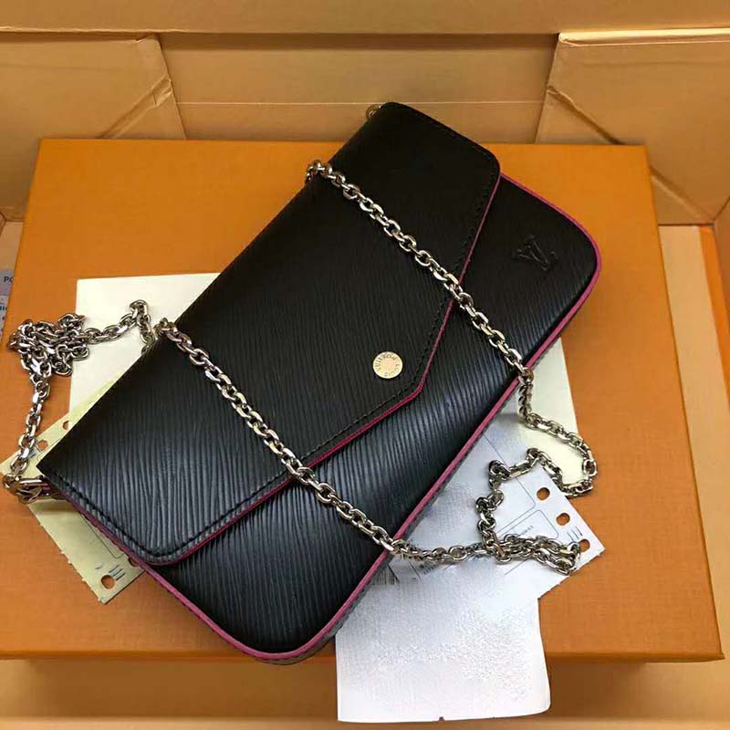 Louis Vuitton LV Women Félicie Pochette Bag in Elegant Black Leather - LULUX