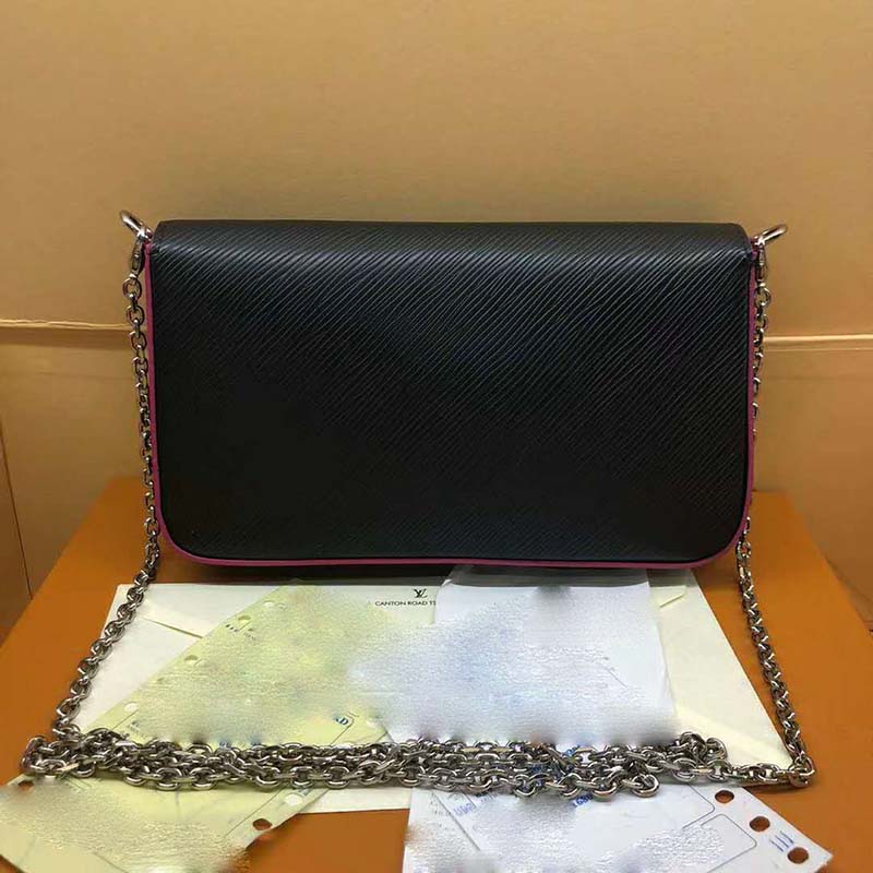 Louis Vuitton LV Women Félicie Pochette Bag in Elegant Black Leather ...