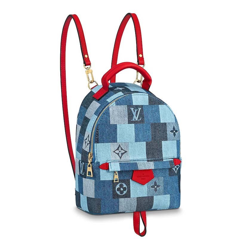 Louis Vuitton LV Women Palm Springs Mini Backpack in Monogram Denim Canvas-Blue - LULUX