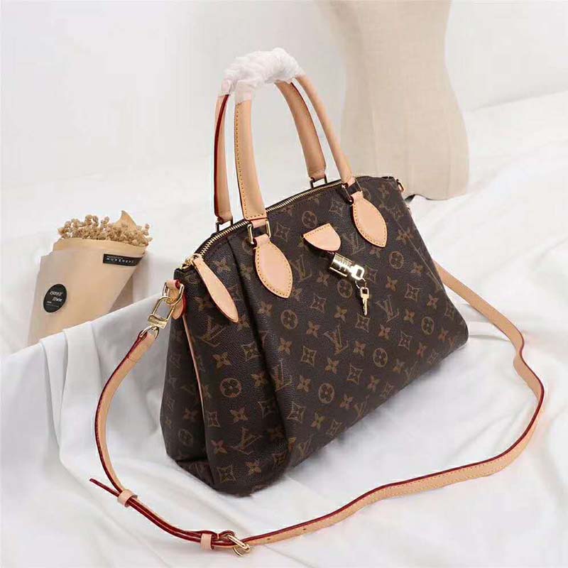 Louis Vuitton LV Women Rivoli MM Handbag in Monogram Coated Canvas-Brown - LULUX