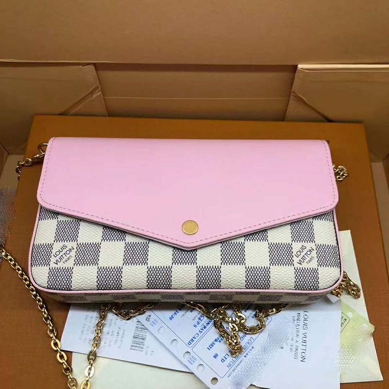Louis Vuitton Wallet Sarah Damier Azur Summer Trunk Collection White/Blue/ Pink in Coated Canvas with Gold-tone - US