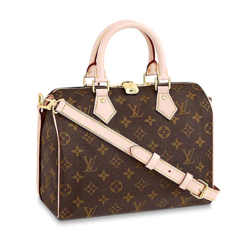 Speedy cloth handbag Louis Vuitton Brown in Cloth - 32596141