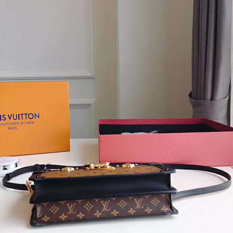 Louis Vuitton LV Women Trunk Clutch Handbag in Monogram and Monogram Reverse Canvas - LULUX