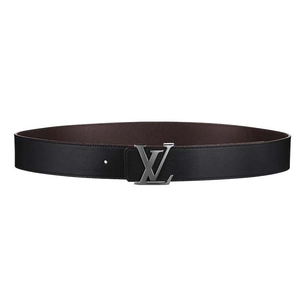 Louis Vuitton Men LV Reversible Belt in Calf Leather-Black -