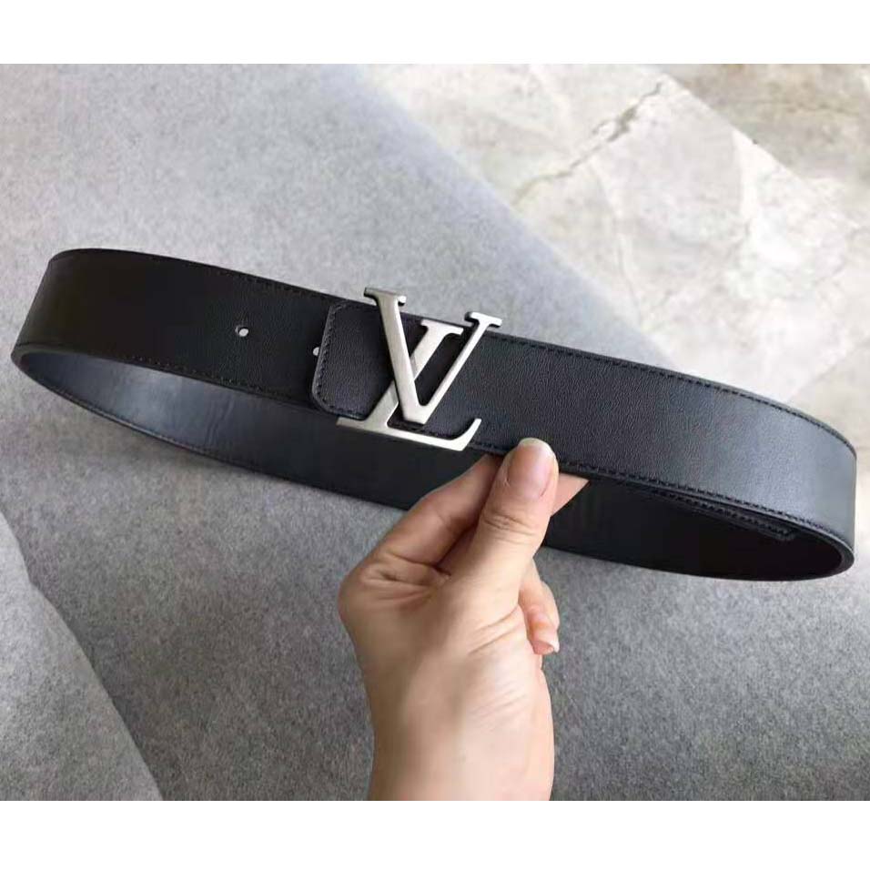 Louis Vuitton LV Duo 18mm Reversible Belt Black + Calf Leather. Size 90 cm
