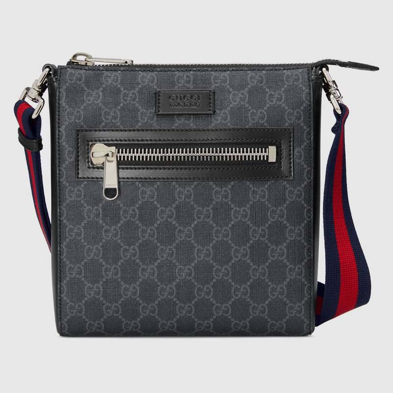 Gucci GG Men GG Black Small Messenger Bag Supreme Canvas - Brandsoff