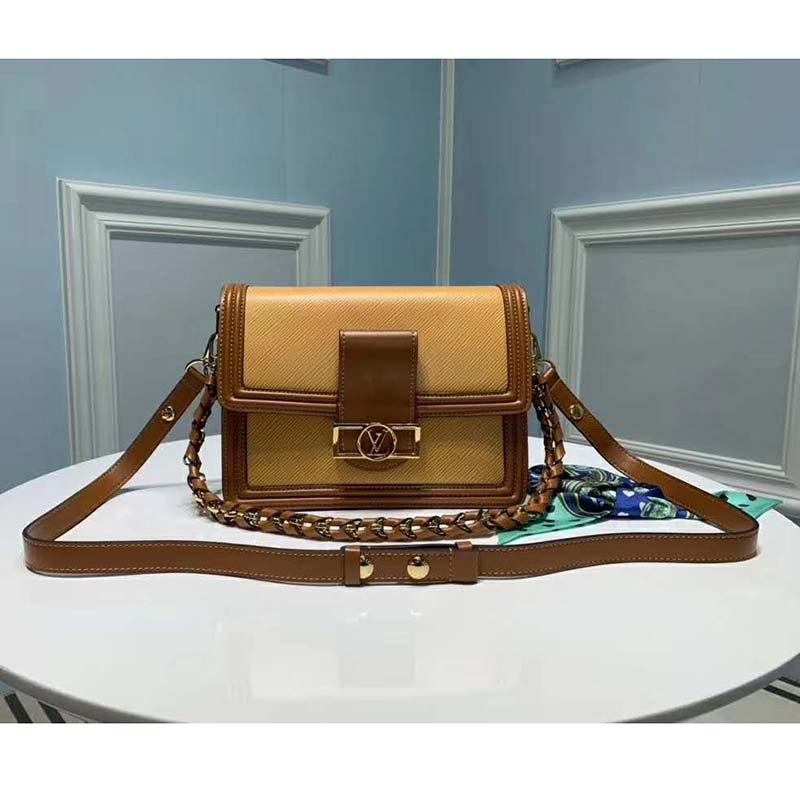 Louis Vuitton LV Women Mini Dauphine Epi Grained Cowhide Leather-Brown - LULUX