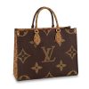 Louis Vuitton LV Women Onthego MM Tote Bag Monogram Coated Canvas - LULUX