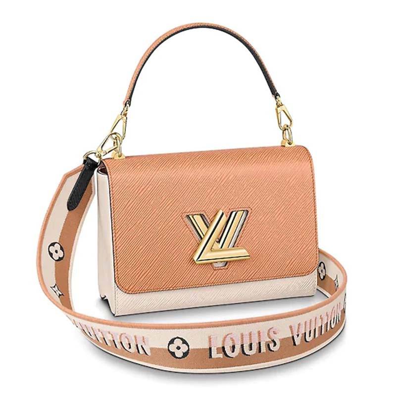 Twist leather crossbody bag Louis Vuitton Beige in Leather - 25129017