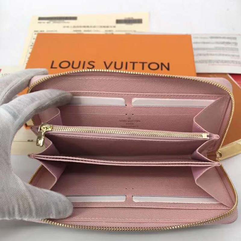 Louis Vuitton LV Women Zippy Wallet Damier Azur Canvas-Pink - LULUX