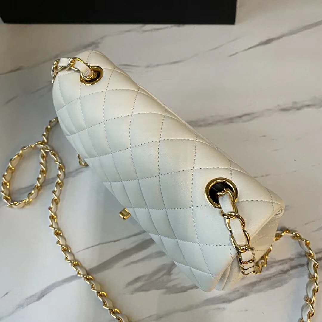 Chanel Women Small Flap Bag Grained Calfskin & Gold-Tone Metal - LULUX