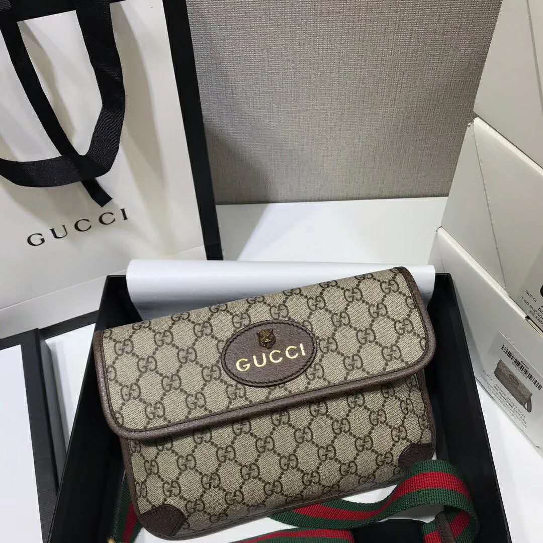 Gucci GG Unisex Neo Vintage GG Supreme Belt Bag-Beige - LULUX
