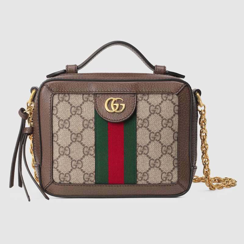 Gucci GG Women Ophidia GG Mini Shoulder Bag Beige/Ebony Supreme - LULUX