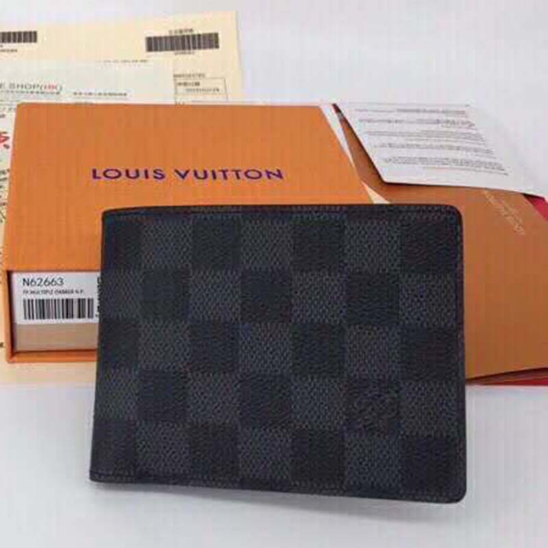 Louis Vuitton LV Unisex Multiple Wallet Damier Cobalt Canvas-Grey - LULUX