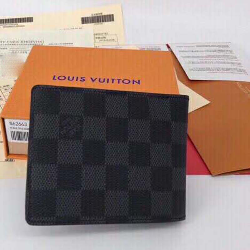Louis Vuitton LV Unisex Multiple Wallet Damier Cobalt Canvas-Grey - LULUX