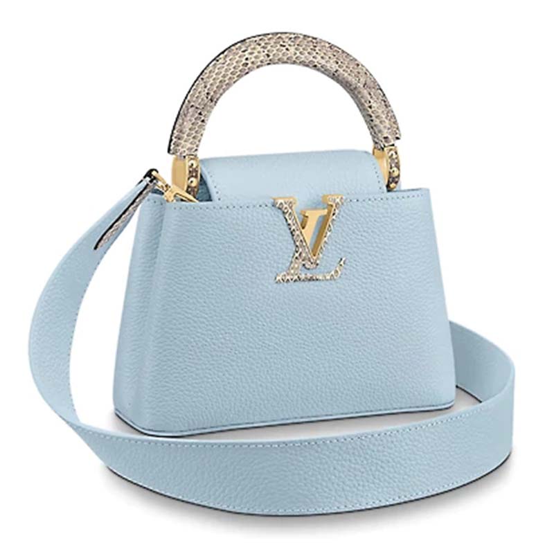Louis Vuitton LV Women Capucines Mini Handbag Taurillon Ayers Snakeskin - LULUX