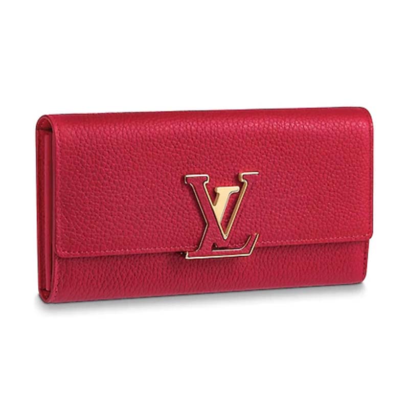 Capucines leather wallet Louis Vuitton Red in Leather - 36451589