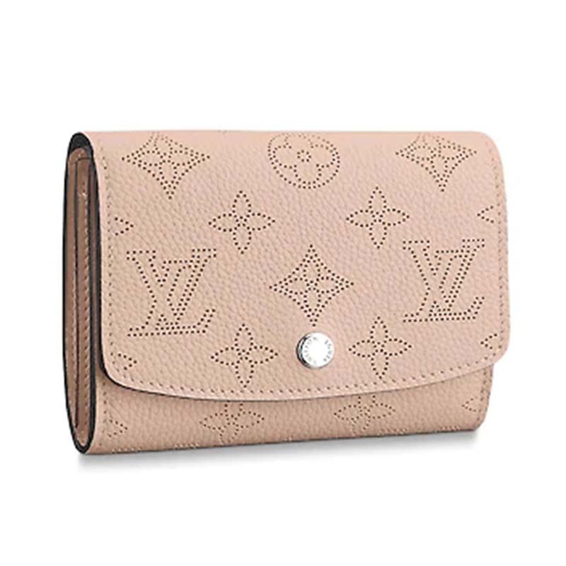 Louis Vuitton LV Women Iris Compact Wallet Mahina Perforated Calf Leather - LULUX