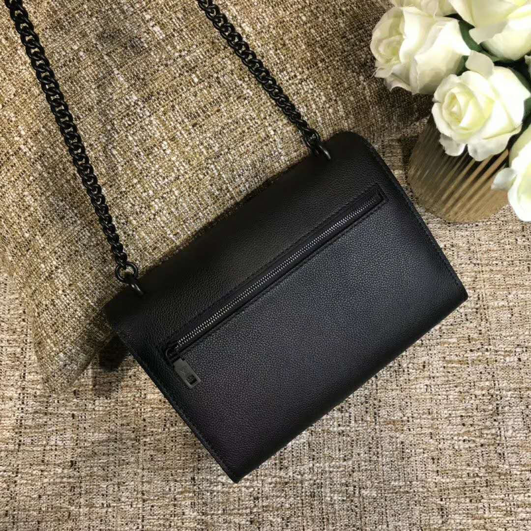 Louis Vuitton Black Soft Grained Calfskin Mylockme Chain Bag BB